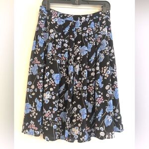 Talbots black, blue, pink, white floral skirt